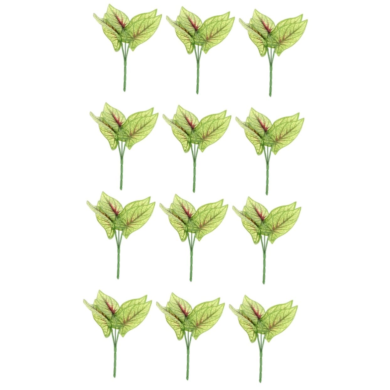 IMIKEYA 12piezas Artificiales De Simulación Verde para Decoración Jardín Sin y Duración