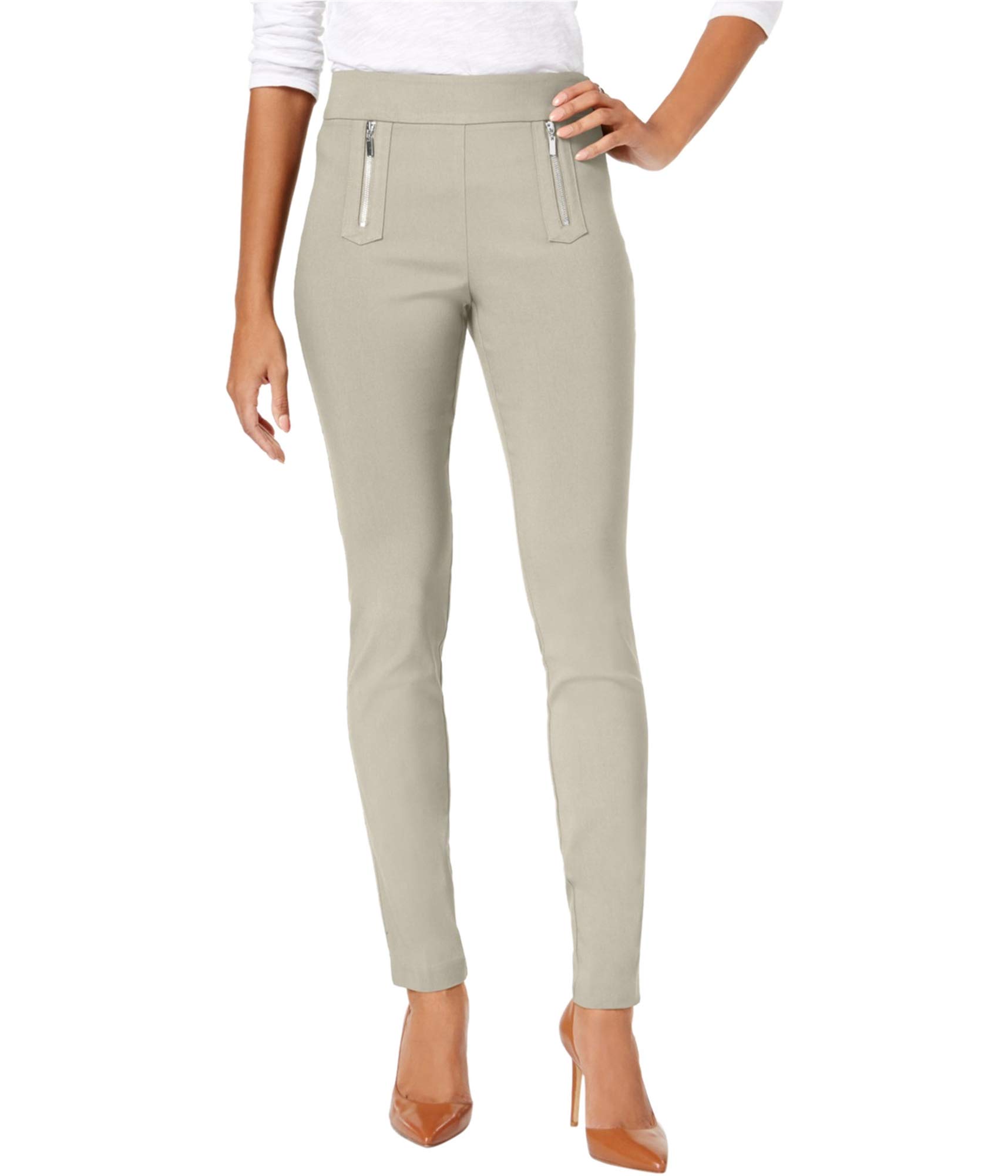 I-N-C Womens Curvy-Fit Casual Trouser Pants Grey 18 Regular