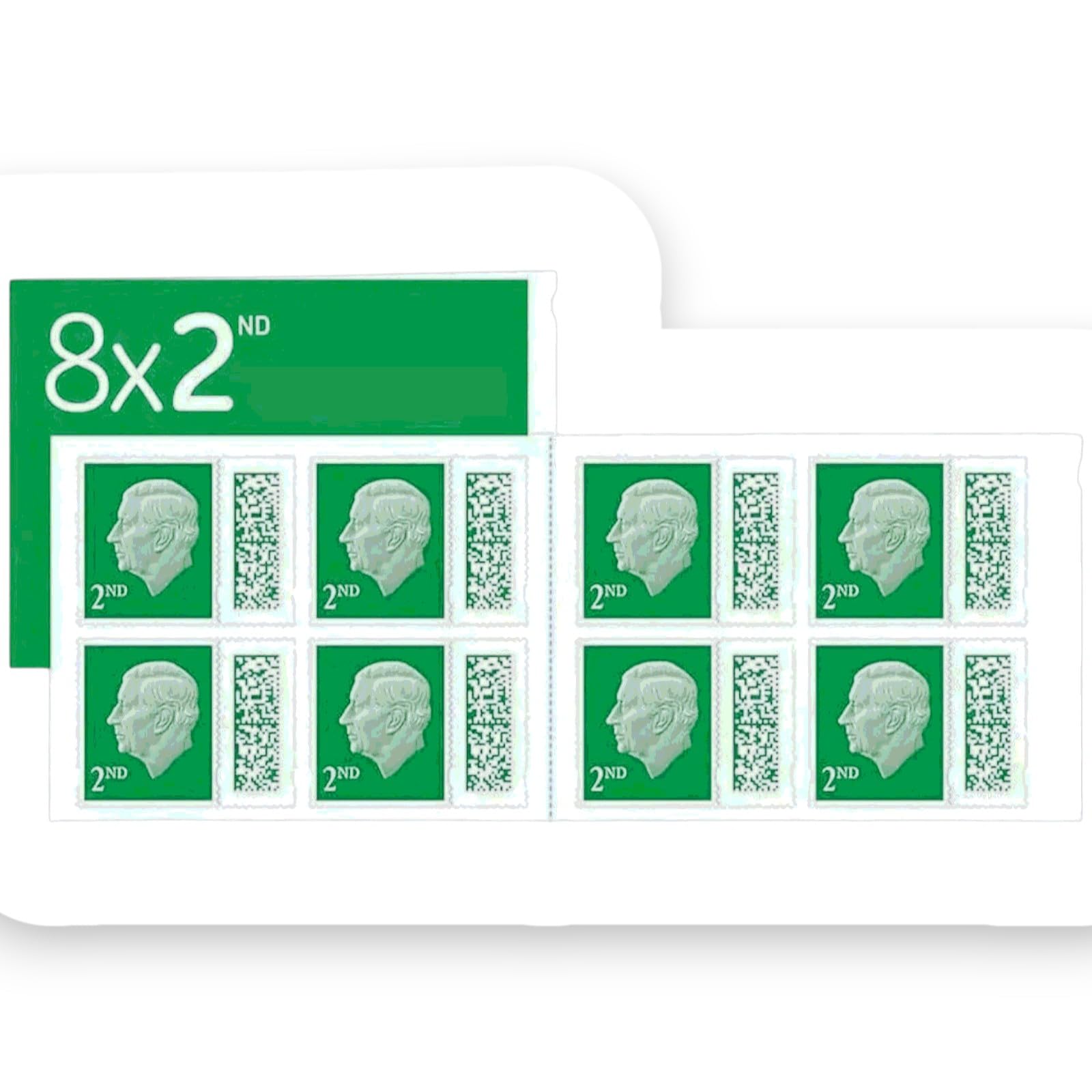8 x 2nd Class Standard Postage Stamps, Self Adhesive Barcoded Stamps