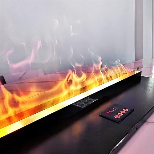 Miniatura 3 de Chimenea eléctrica de 47 pulgadas, chimenea empotrada con calentador de llama simulada súper largo, control remoto, protección de apagado