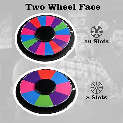 Miniatura 3 de Tezam Rueda de premio giratoria de 8 pulgadas  Rueda de ruleta de mesa de doble cara de 816 de color de ranura de Fortuna, rueda giratoria de
