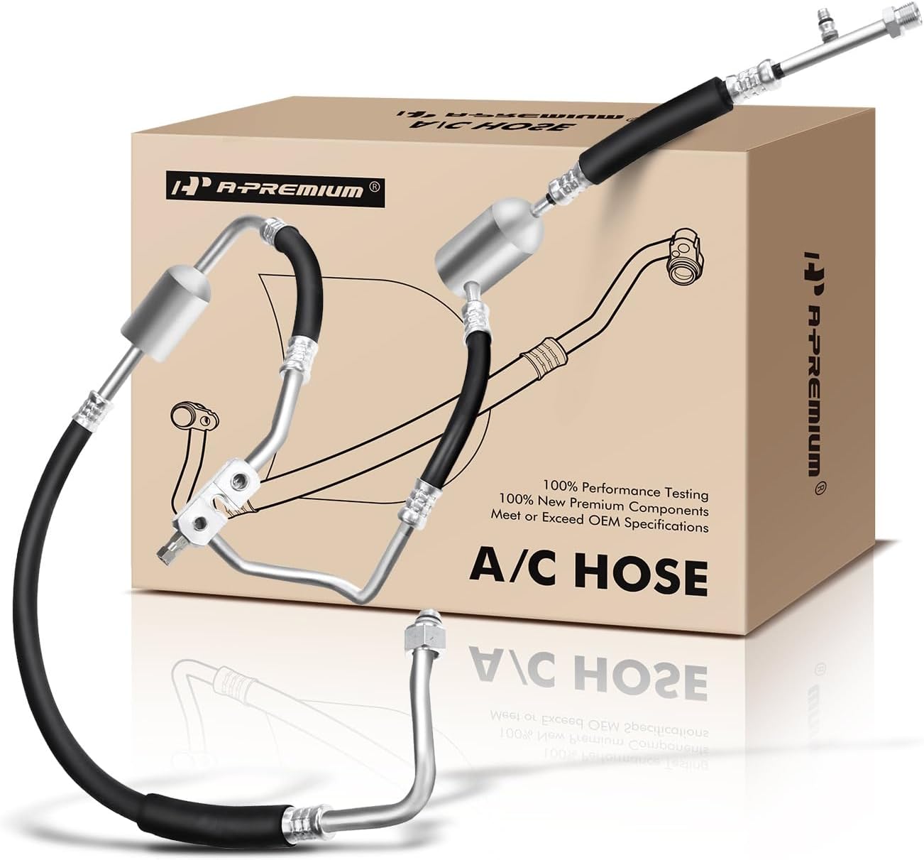 A-Premium A/C Suction Hose & Discharge Line Hose Assembly Compatible with Ford F-150, F-250, F-350, Bronco, 1989 1990 1991 1992 1993, OHV