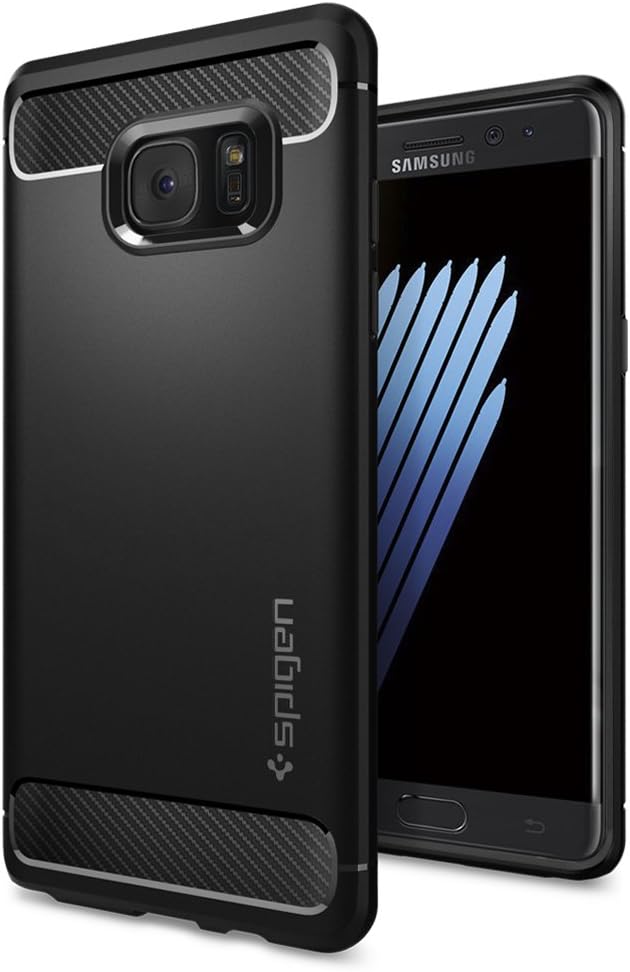 Spigen Rugged Armor Galaxy Note 7 Case with Resilient Shock Absorption and Carbon Fiber Design for Galaxy Note 7 2016 - Black