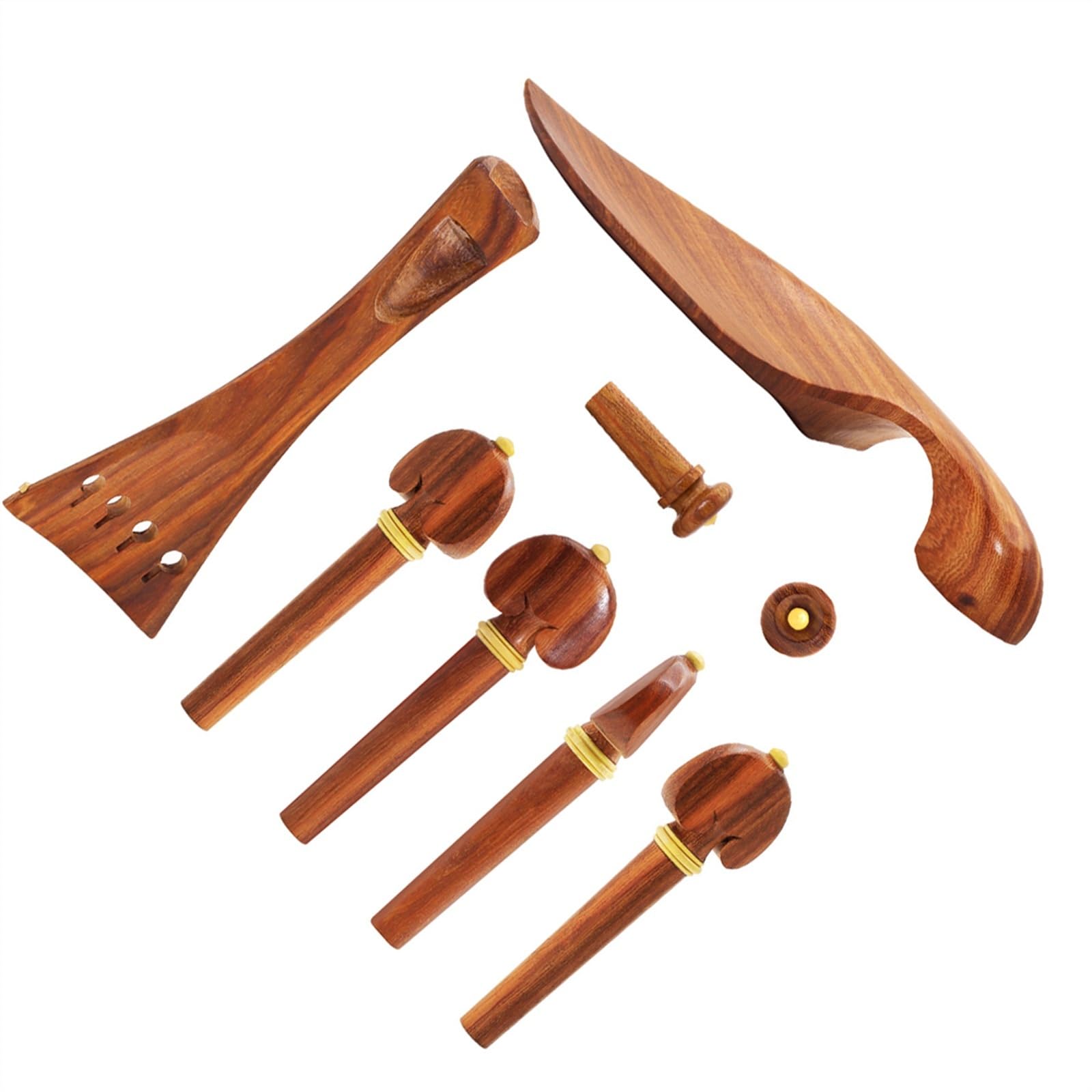 Violinen 4/4 Violine Holz Zubehör Vier Stück Set Wange Rest Pull String Board Schwanz Nagel Peg Welle Violine Instrument Zubehör Geigenzubehör