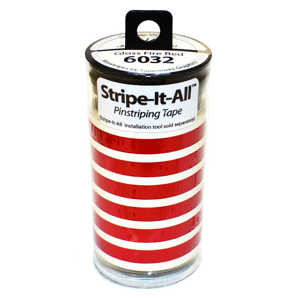 Tapeworks Graphics 6032 - Fire Red Rimstripes, 60" Length, 1/4" Width (1 Set = 5 Stripes) 6032-1/4