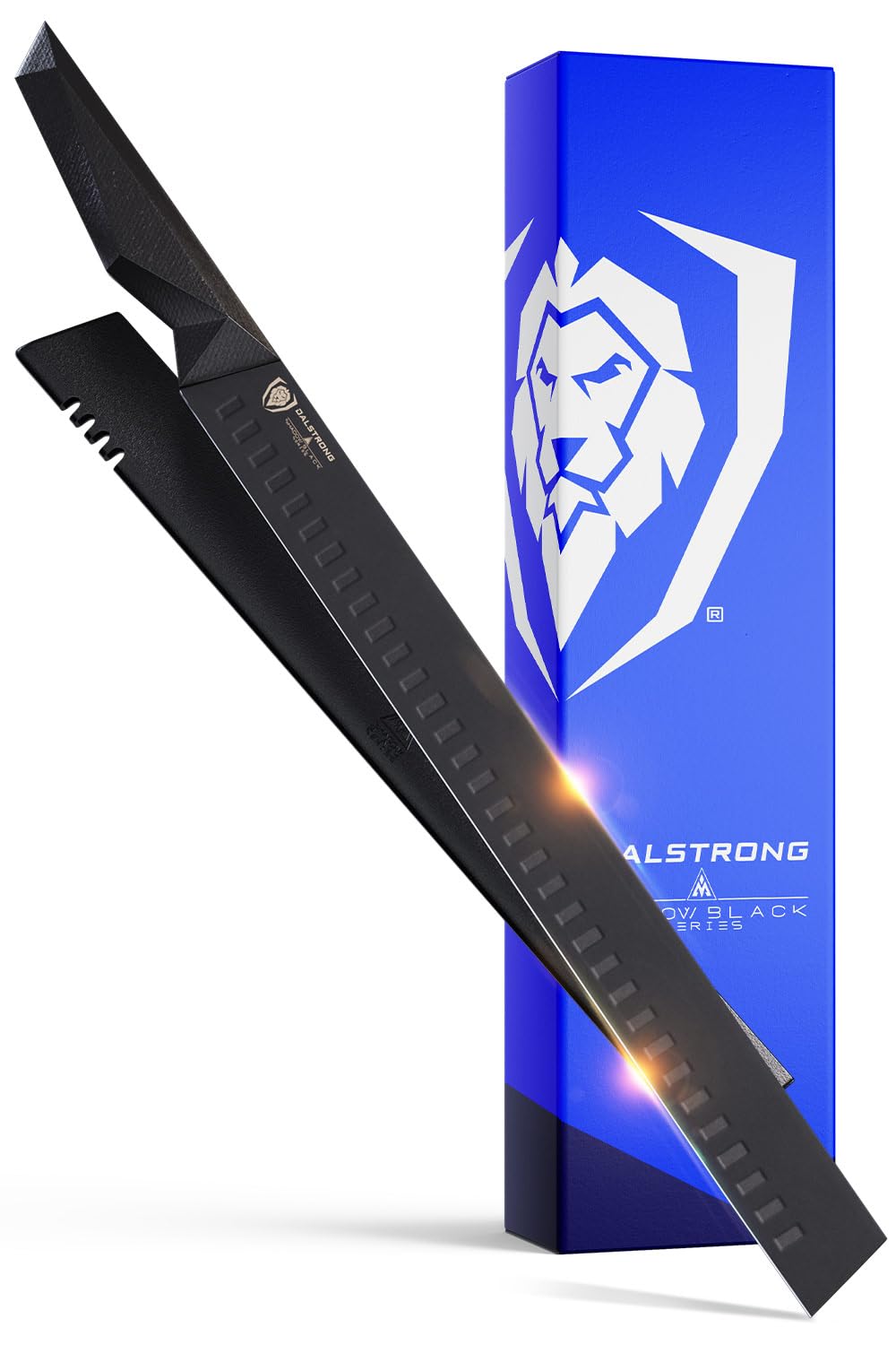 Slicing & Carving Knife - 14" (35,5 cm) - Shadow Black Series - Black Titanium Nitride Coated - High Carbon - 7CR17MOV-X Vacuum Treated Steel- Sheath - NSF Certified