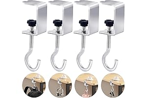 4Pcs Table Hooks for Hanging Bags, Adjustable Headphone Holder