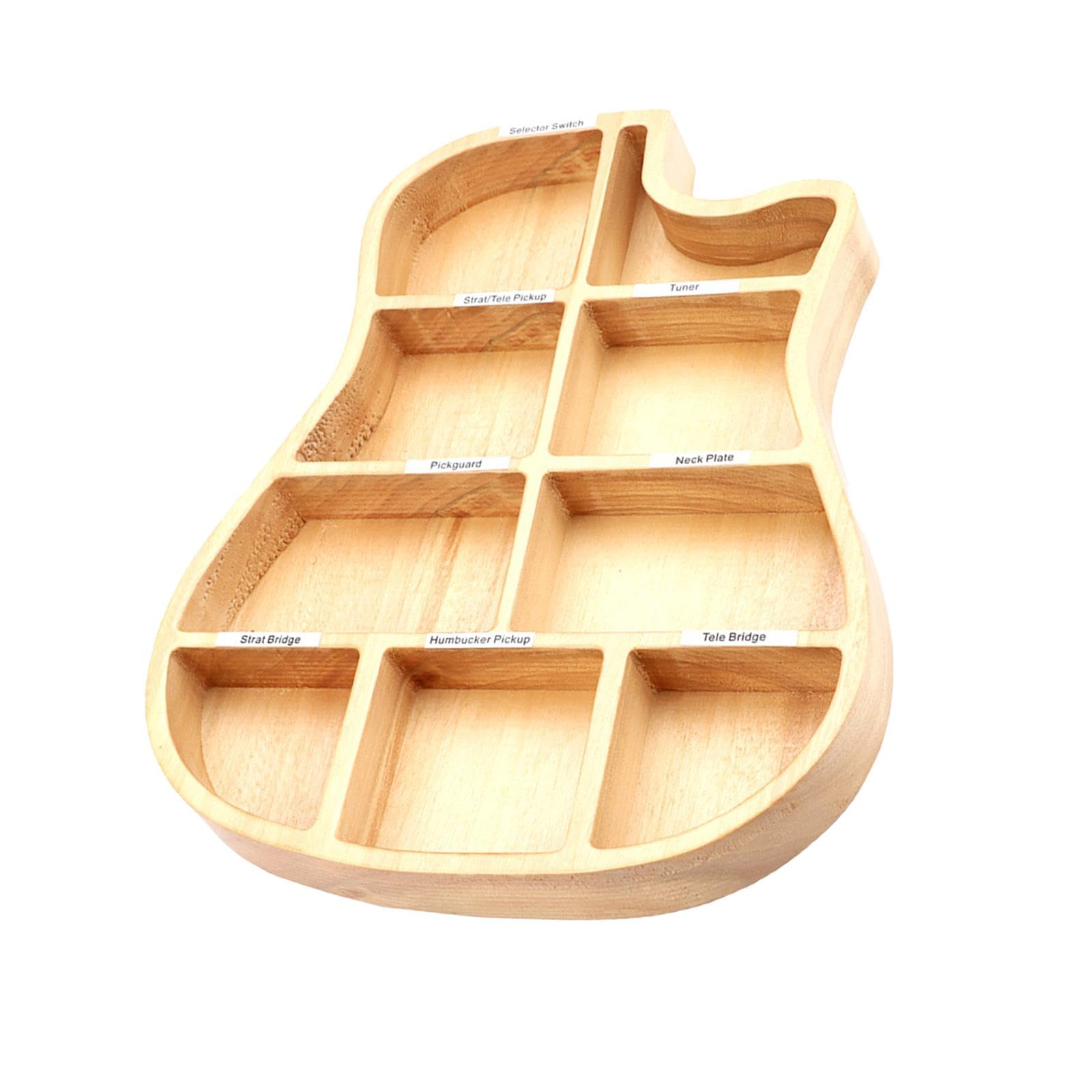 Generic Caja de Púas de Guitarra de Madera, Soporte para Caja de Púas de Guitarra con 9 Compartimentos