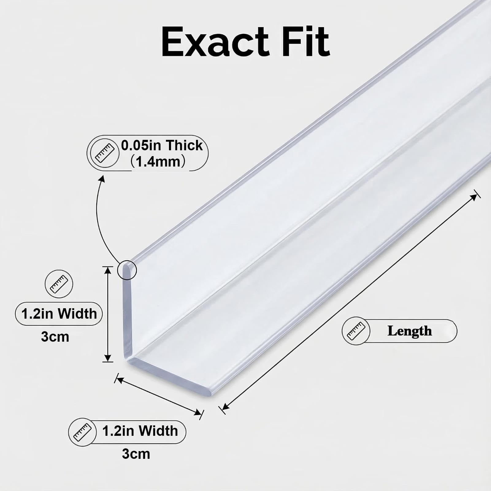 4 Pack Protector de Esquina de Pared en Forma de L, Peel y Stick