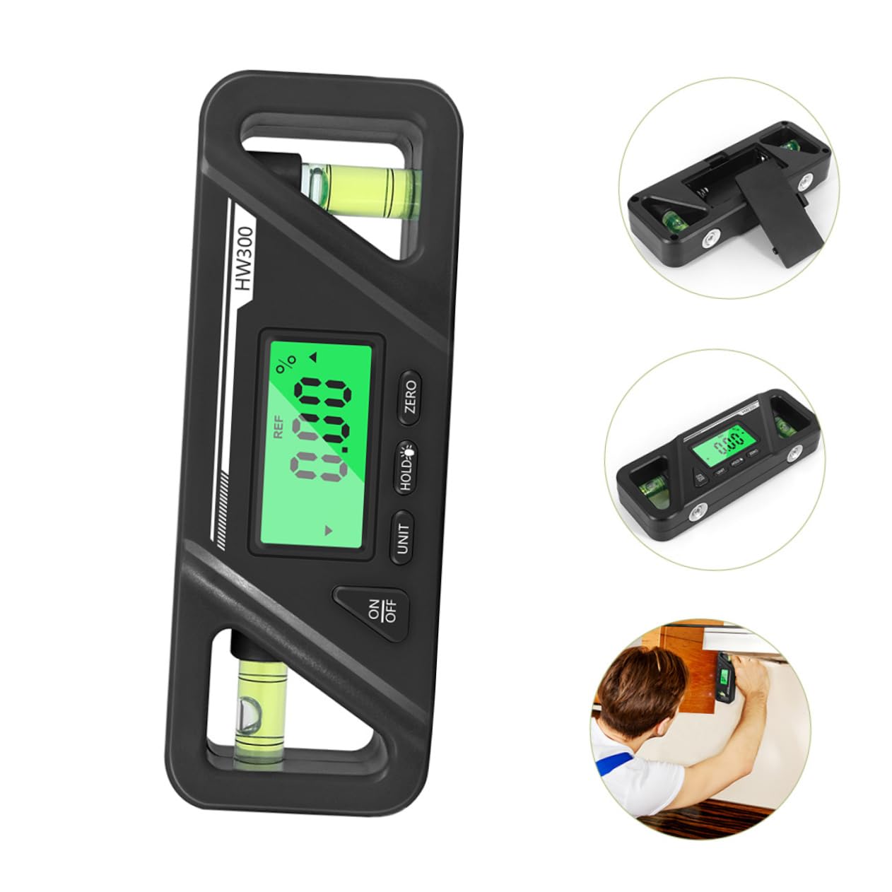 ULTECHNOVO 3pezzi Livella Digitale Magnetica Con Funzione Inclinometro Strumento Di Misura Versatile Per Angoli e Pendenze Per Lavori Di Falegnameria Installazioni e Decorazioni Domestiche