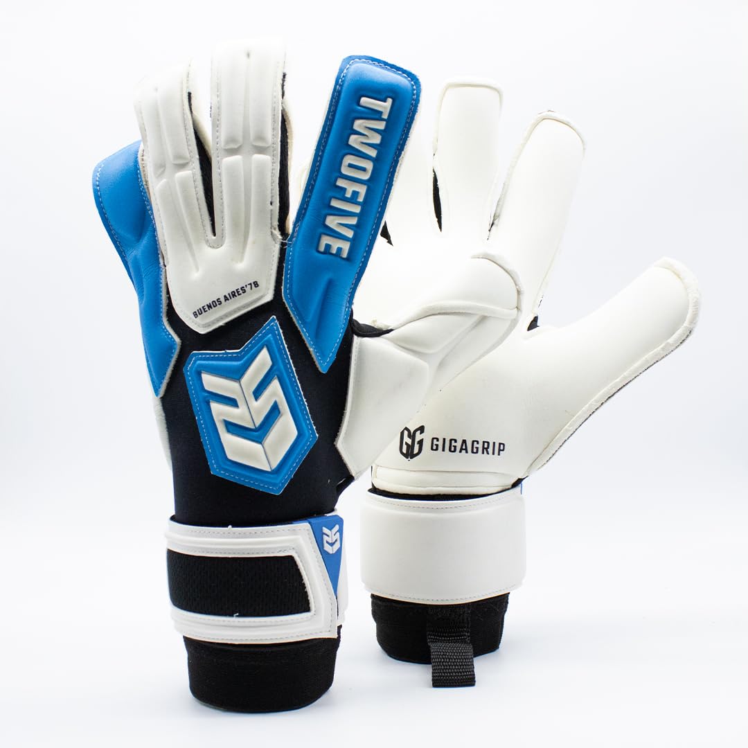 TWOFIVE - Buenos Aires'78 Pro – Adulto/Unisex – Palma Pro GigaGrip – Corte ErgoRoll – Guantes Profesionales – Guantes Resistentes de Partido