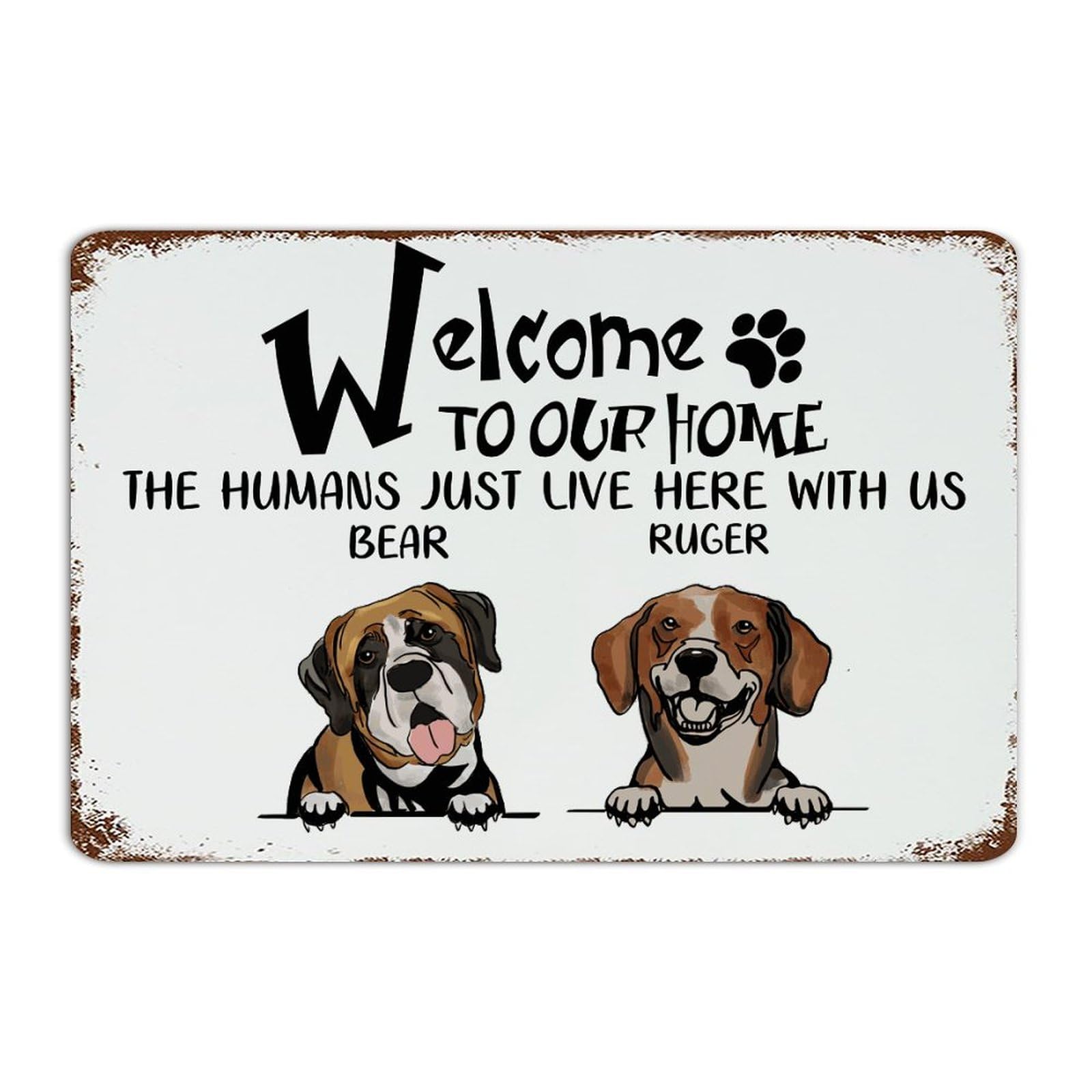 Panneau en métal durable Welcome to Our Home, plaque décorative résistante de 30,5 x 45,7 cm