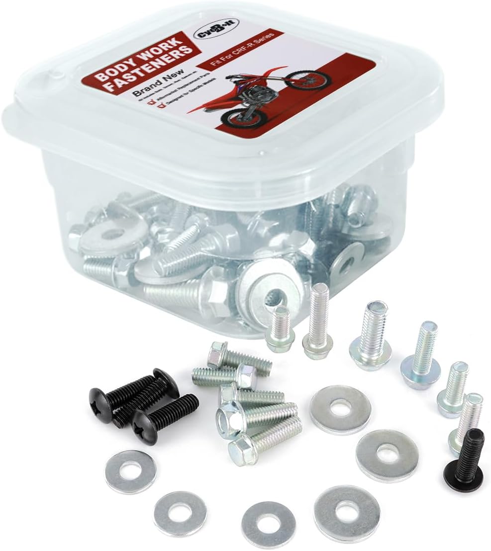 Dirt Bike Body Bolt Set Compatible with CRF450R CRF250R CRF125R CRF150R CRF450RWE CRF250RX CRF450RX 60 PCS Body Screw Kit Bolts Fastener Kits