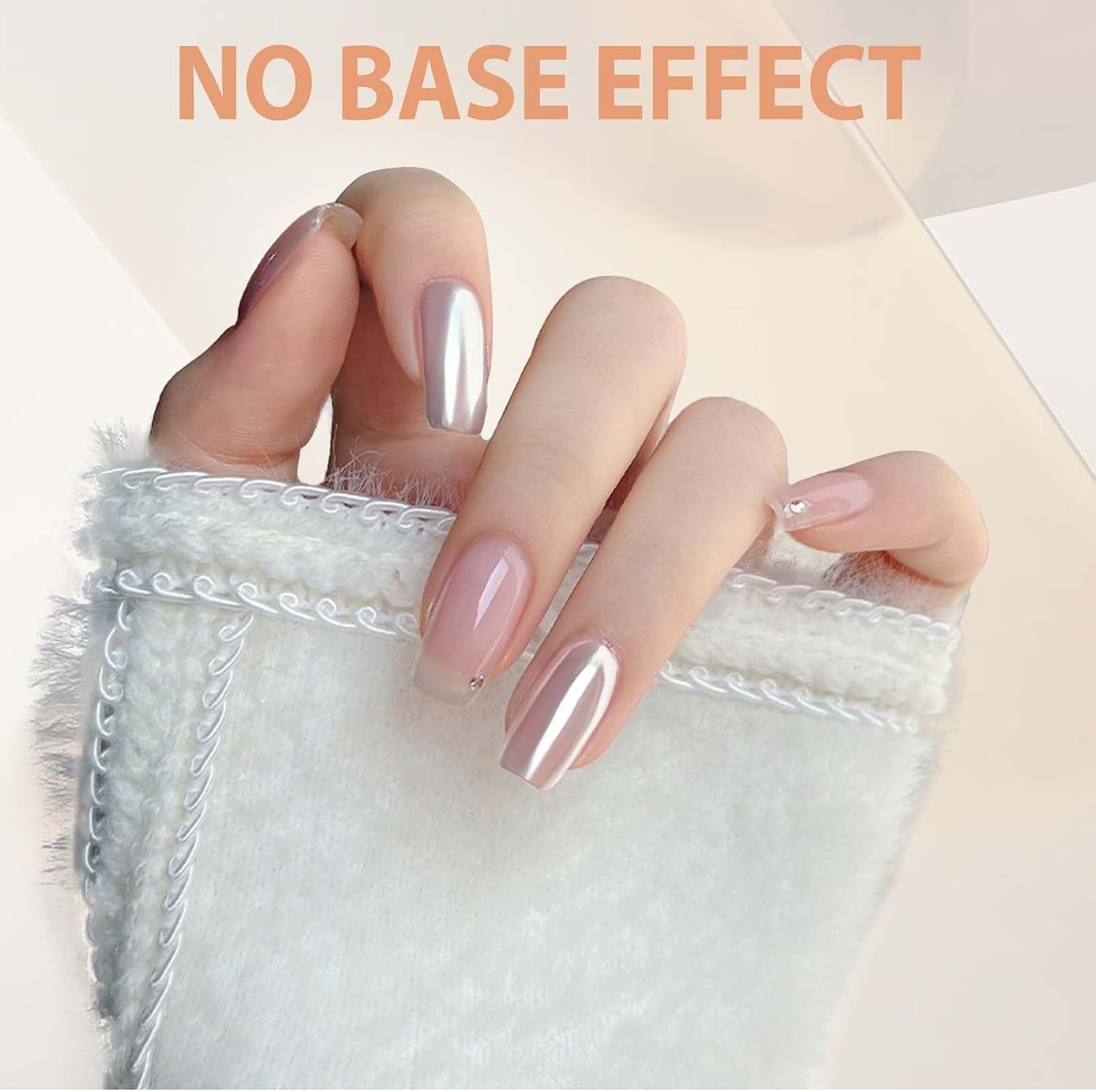 2025 Super Glossy Mirror Effect Nail Powder - White Pearl Chrome Nail Powder, Magic White Moonlight Effect Iridescent Pigment Powder for Nails