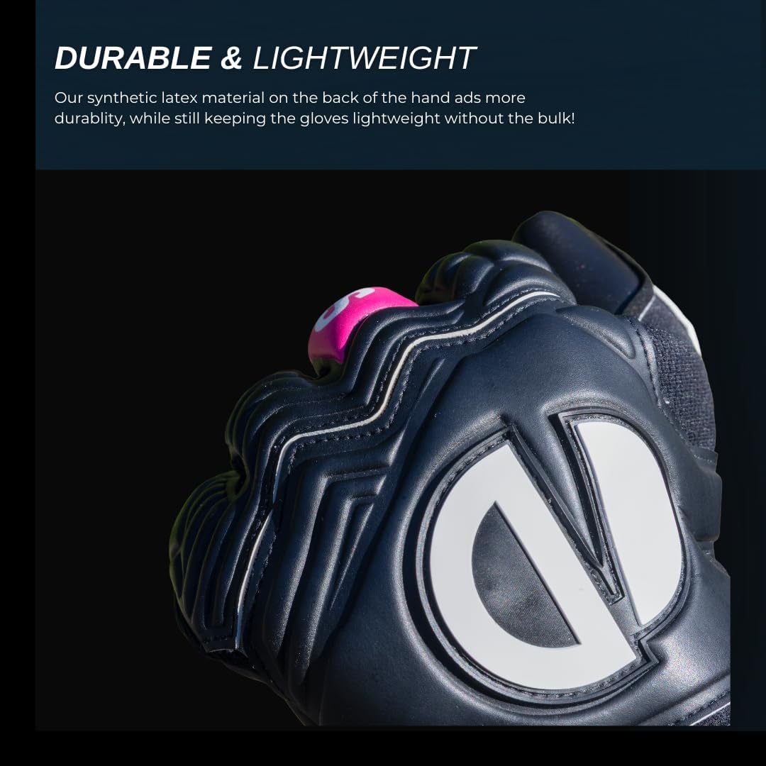 Menace | Fingersave | Premium Competition Goalie Gloves Adult & Youth | Great Grip for Dry & Wet Weather | Lightweight | 4mm Latex | Premium Goalkeeper Gloves