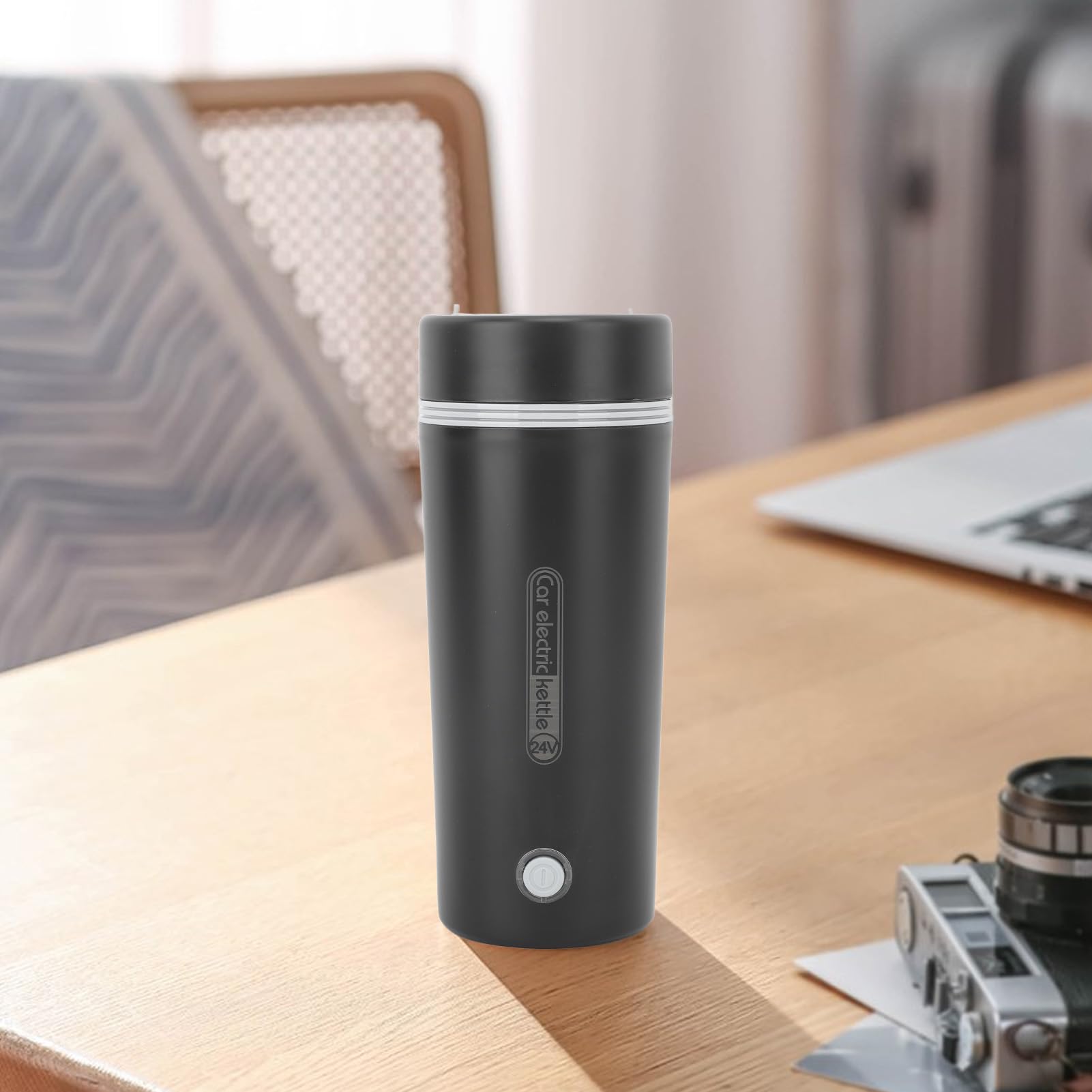 Tyenaza Bouilloire électrique portative de voyage, chauffage rapide, contrôle intelligent, protection contre les brûlures sèches, tasse chauffante isolante portable de 350 ml pour (24V)