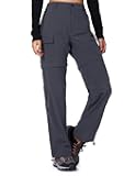 Women's-Hiking-Pants-Convertible Quick-Dry-Stretch-Lightweight Zip-Off Outdoor Pants with 5 Deep Pockets