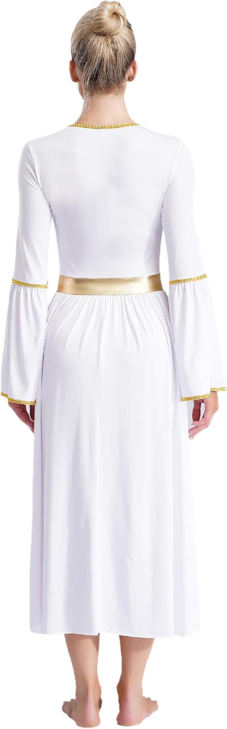 Praise Dance Outfit for Women Long Sleeve Liturgical Dance Dress with Worship Dance Tunic