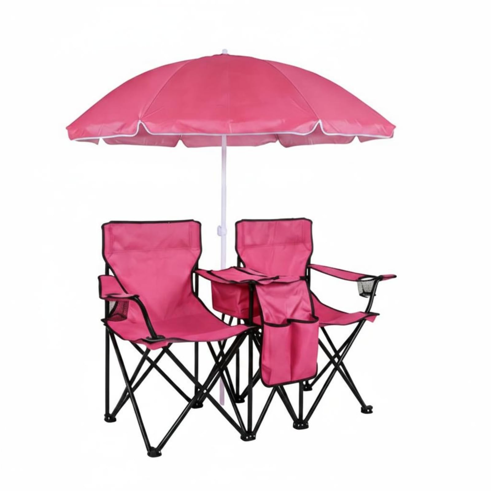 Fauteuil plage pliant avec pare-soleil kowaku chaise camping double rose portable