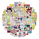 KRGNPLE 60枚 原田治 アニメ ステッカー 防水シール かわいい 落書き DIY かざり