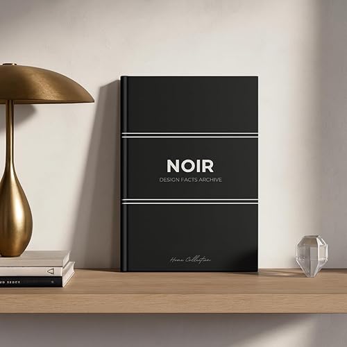 Vista 2 de Large Black Coffee Table Book – Decorative Faux Hardcover NOIR Design Facts Archive: Minimalist Display Book with 175 Modern Design Facts for