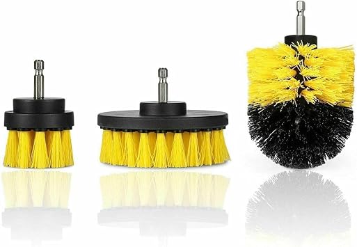 3 Pcs Drill Brush Attachment Set - Power Scrubber Brush Cleaning Kit - All Purpose Drill Brush Attachment for Bathroom Surfaces, Grout, Floor, Tub, Shower, Tile, Kitchen and Car