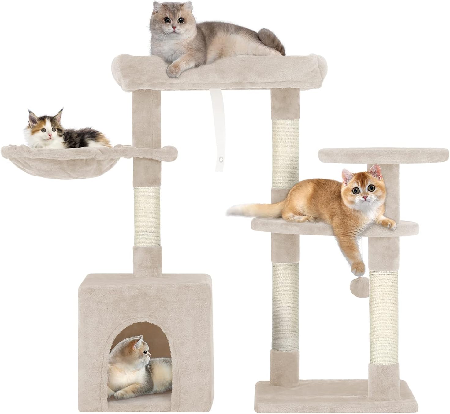BestPet 33in Cat Tree Cat Tower with Scratching Posts for Indoor Cats,Multi-Level Cat Furniture Activity Center Stand House Cat Condo…