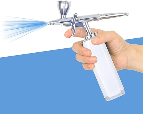 I-BEAUTEE Kit de aerógrafo de 27PSI, compresor de aerógrafo portátil inalámbrico, cepillo inalámbrico recargable, mini cepillo de aire, pistola de