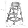 roba Sit Up III Steps High Chair Grows with Your Baby from 6 Months Up Children's High Chair Made of Taupe Wood Chair Maximum Load 70 kg 1 Piece (Pack of 1)