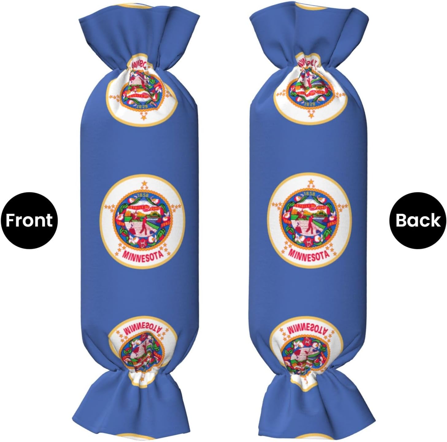 Minnesota State Flag Print Soft Candy Cylindrical Pillow Comfortable Plush Candy Pillow, 24.4 X 9.8 Inches