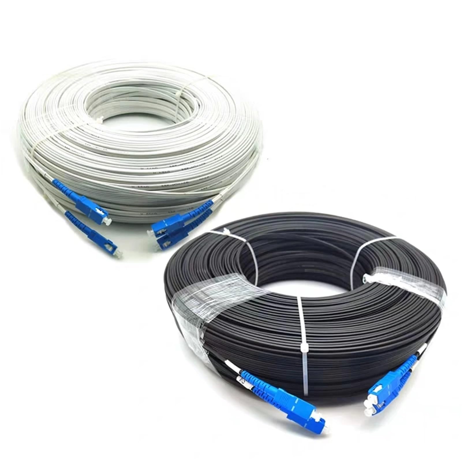 SC Drop - Câble de raccordement à fibre optique FTTH monomode - 150 m - Noir - FC-FC