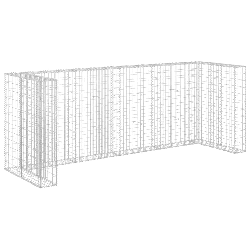 Muro de Gaviones, Acero Galvanizado, Resistente a la Intemperie, Fácil Montaje, 320x100x120 Cm, Muro de Gaviones para Papeleras
