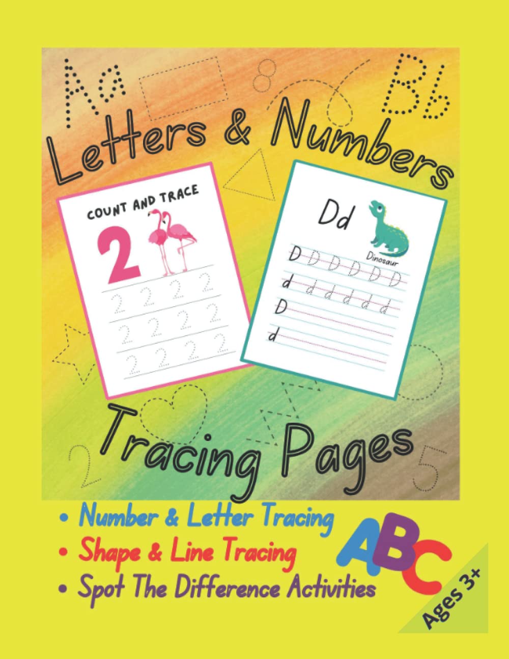 Letters & Numbers Tracing Pages: Shape & Line Tracing, Spot The Difference Activities Paperback – 21 Feb. 2022