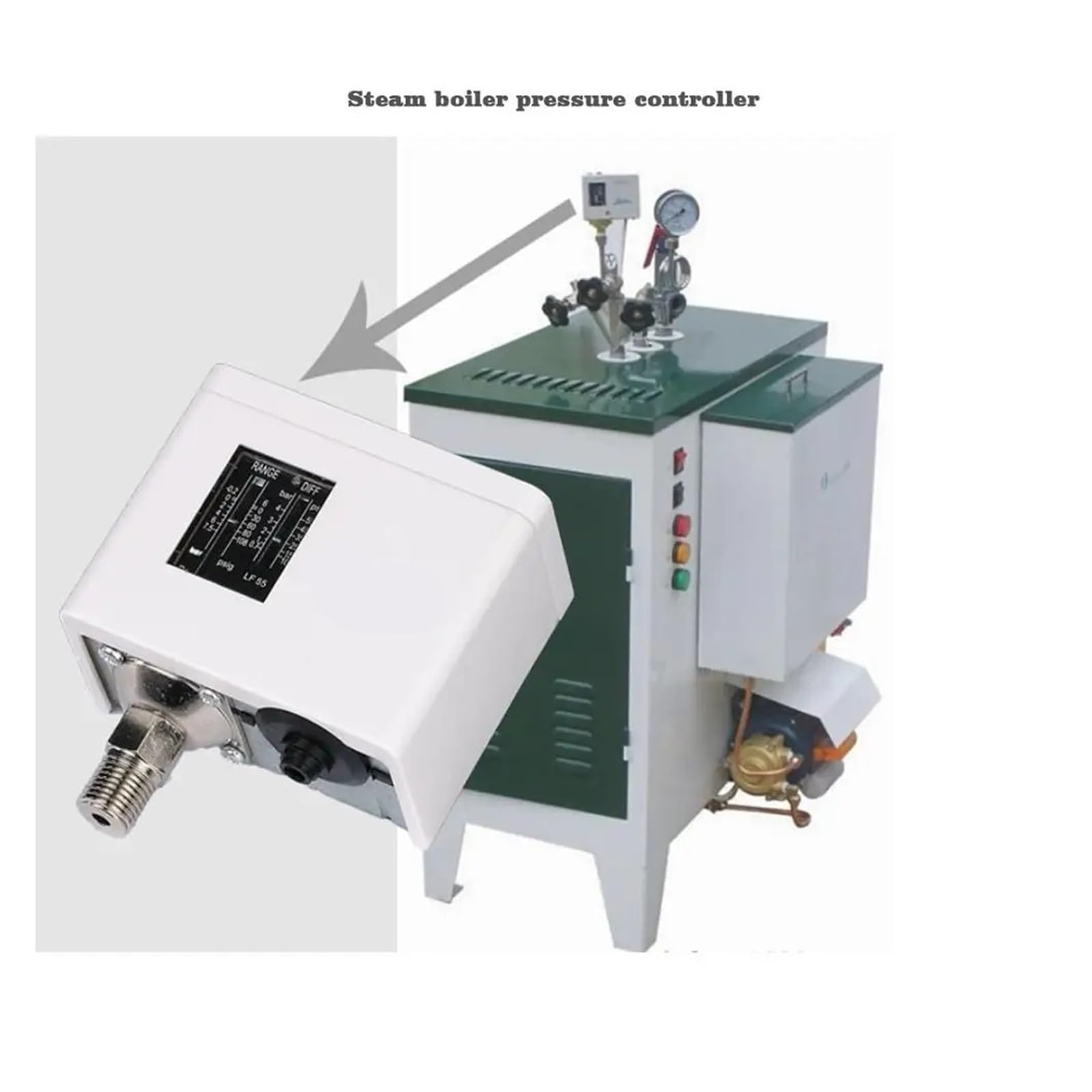 Interruttore di Controllo del compressore d'Aria Refrigerazione Vapore Olio Pressione Idraulica Manometro Digitale (7-16,3-16 Bar)