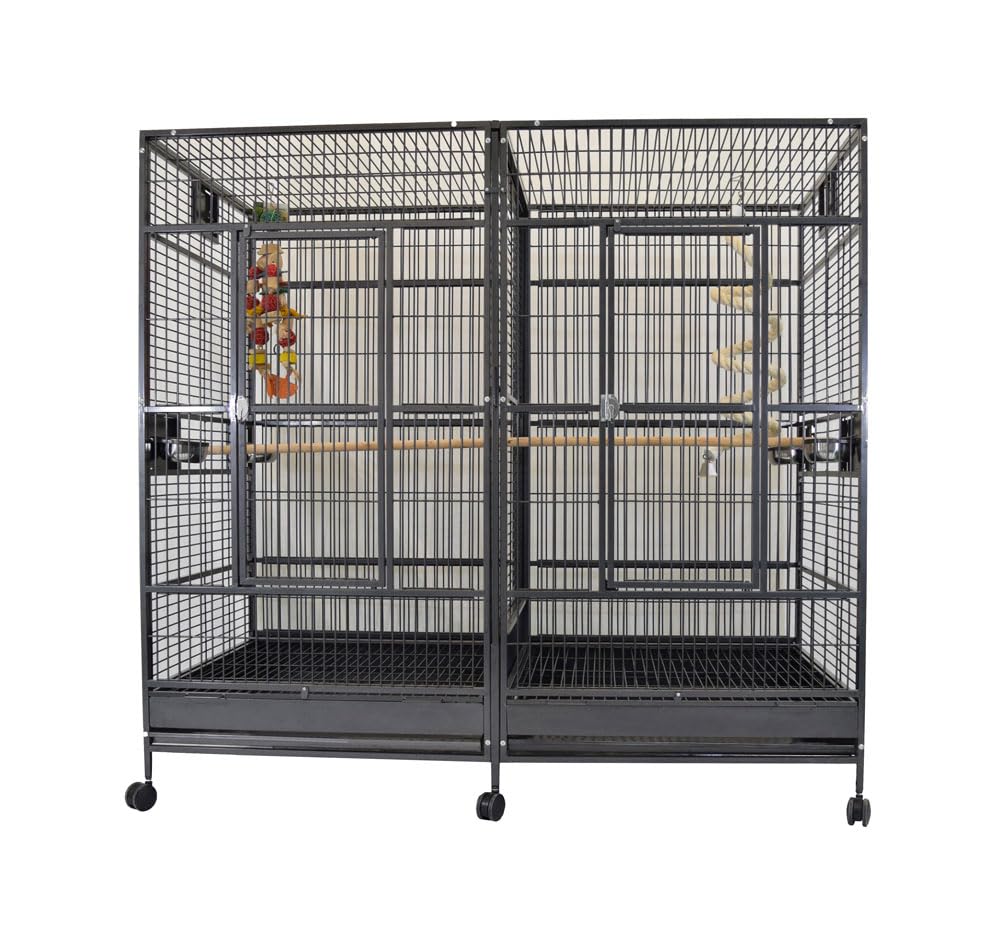 Jaula Grande para Pajaros, Jaula Ideal para Grandes Loros y Reproducción de Especies, 200 x 200 x 100 cm, Peso 156 Kg
