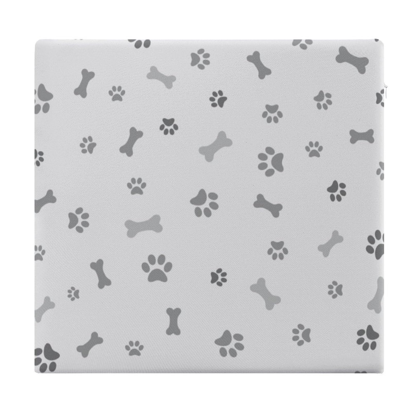 JZemdybill Chair Pad, Dog Paw Dog Bone Seat Pad, Square Chair Cushion for Yoga Living Room Balcony