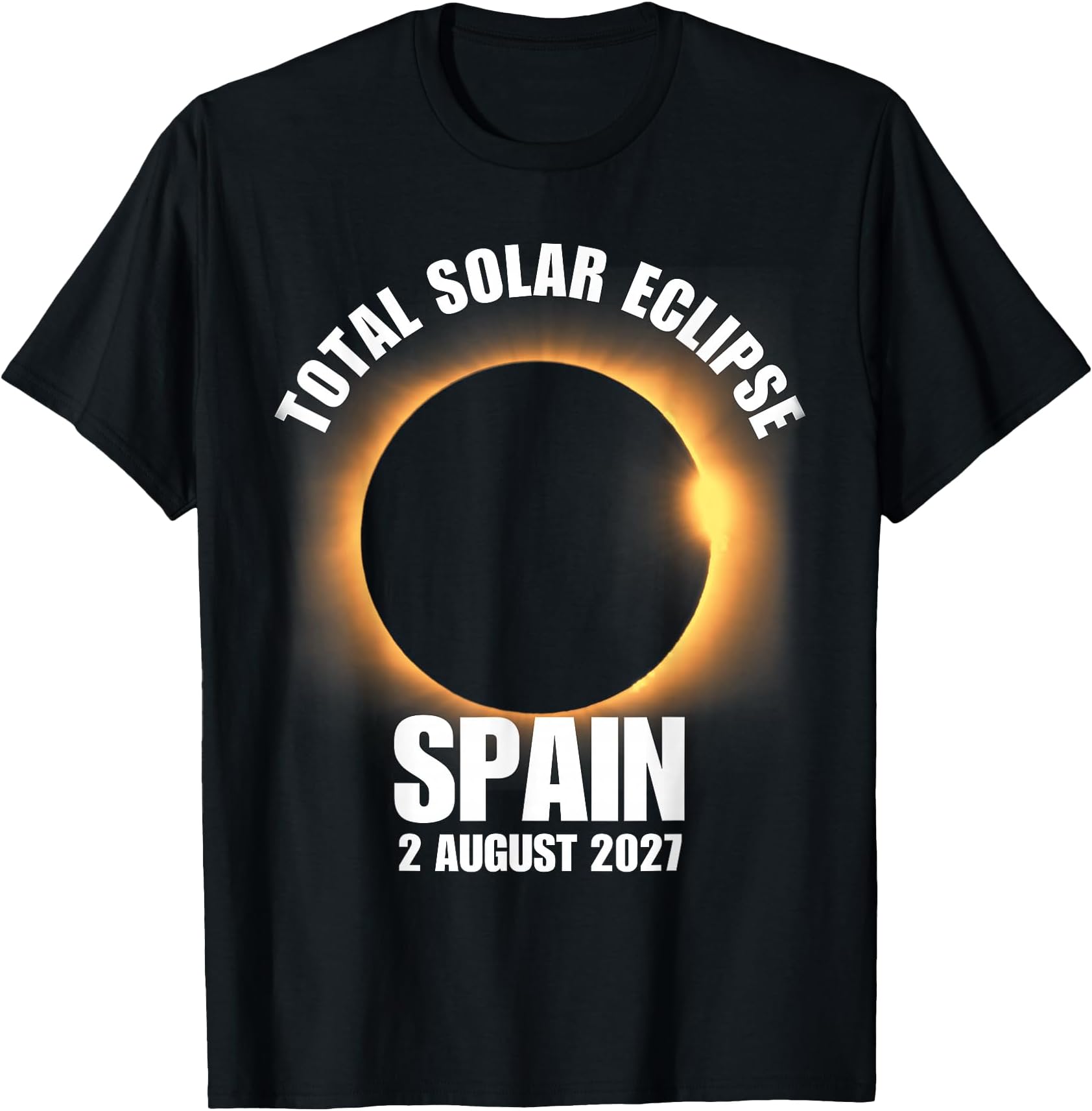 Total Solar Eclipse Spain August 2, 2027 Science Astronomy T-Shirt