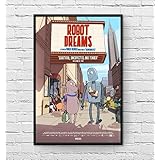 【フレーム付-黒-】 映画ポスター ロボットドリームズ Robot Dreams A3サイズ US版 mi1 (tomohochikaze) [並行輸入品]
