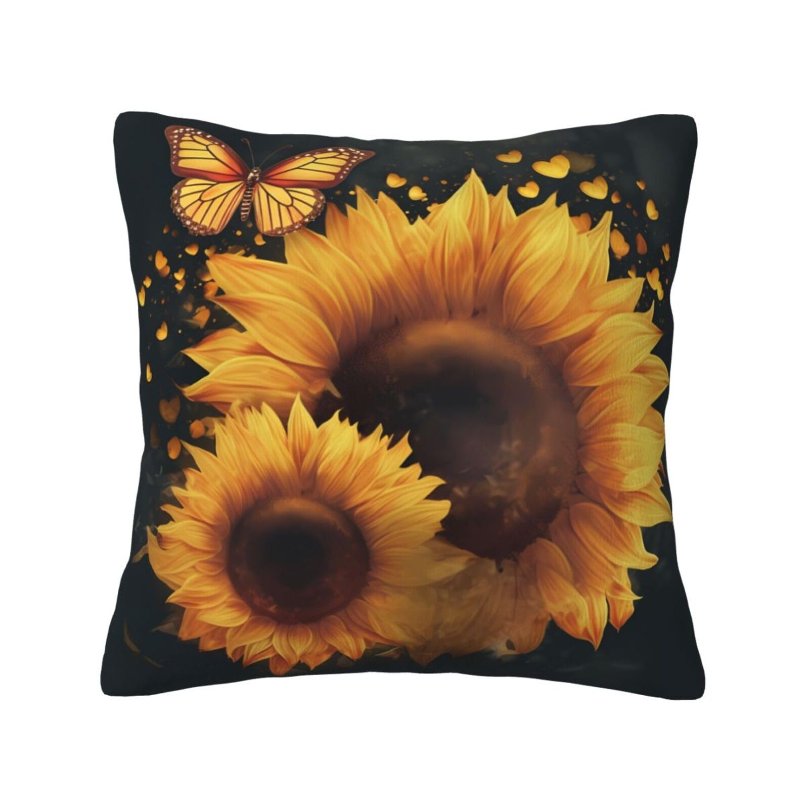 Housses de coussin velours papillons 66x66 cm lot pour canapé et lit