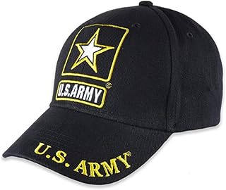 US Army Hat for Men and Women, Officially Licensed Product, Adjustable Strap Baseball Cap - US Army Embroidered Baseball Cap Beautifully Stitched Lettering on The Front and Back (Black)