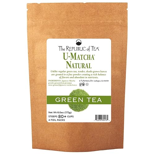 The Republic of Tea Té verde natural de hoja suelta Umatcha a granel - Bolsa de 6 oz