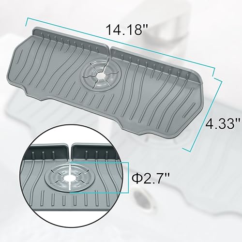 Miniatura 2 de Spurtar - Accesorios para fregadero de cocina, protector contra salpicaduras de silicona, alfombrillas y protectores para encimera de baño,