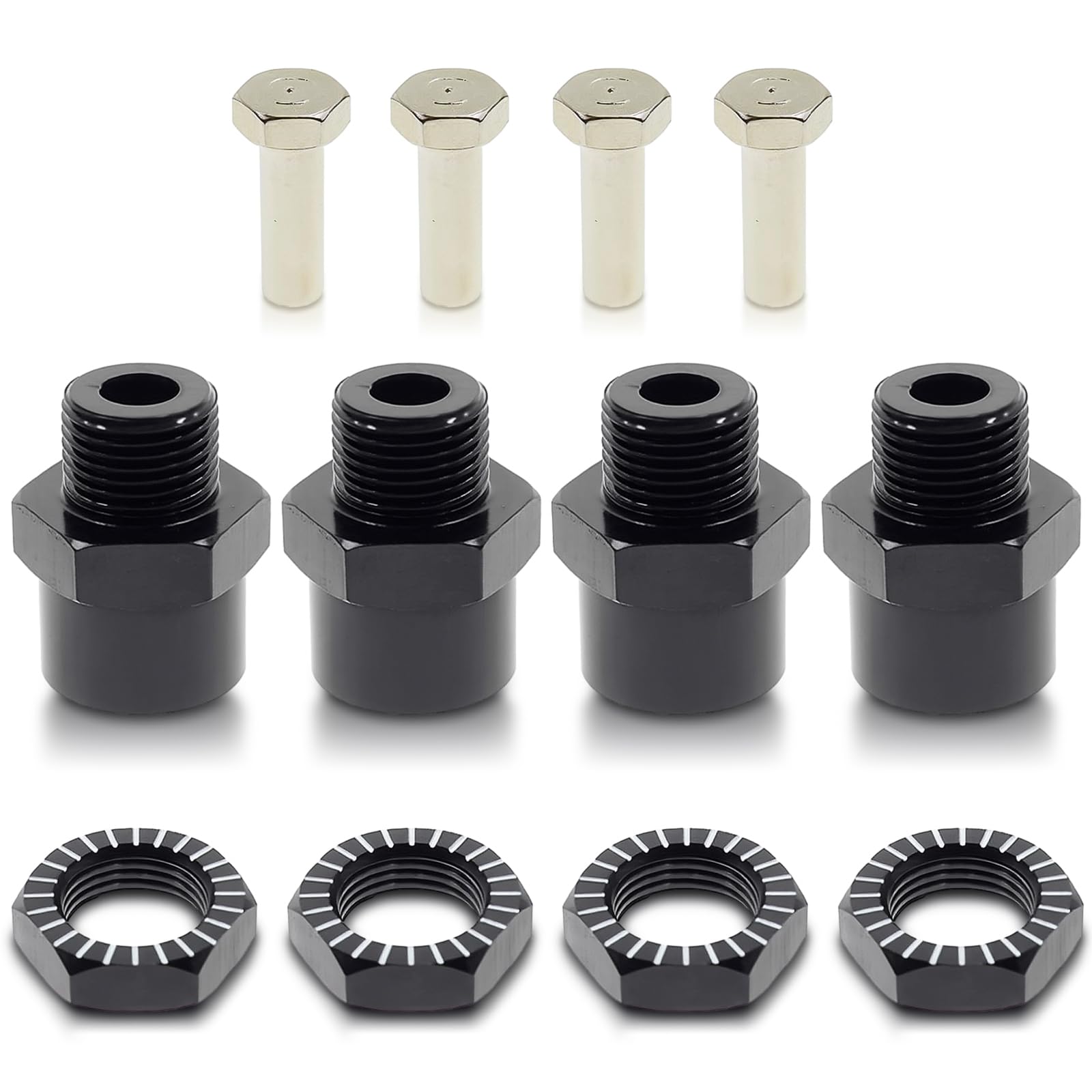 RiToEasysports 4 Extensores De Cubo Hexagonal De 12 Mm Para RC 1/10 (Rojo, Aleación)