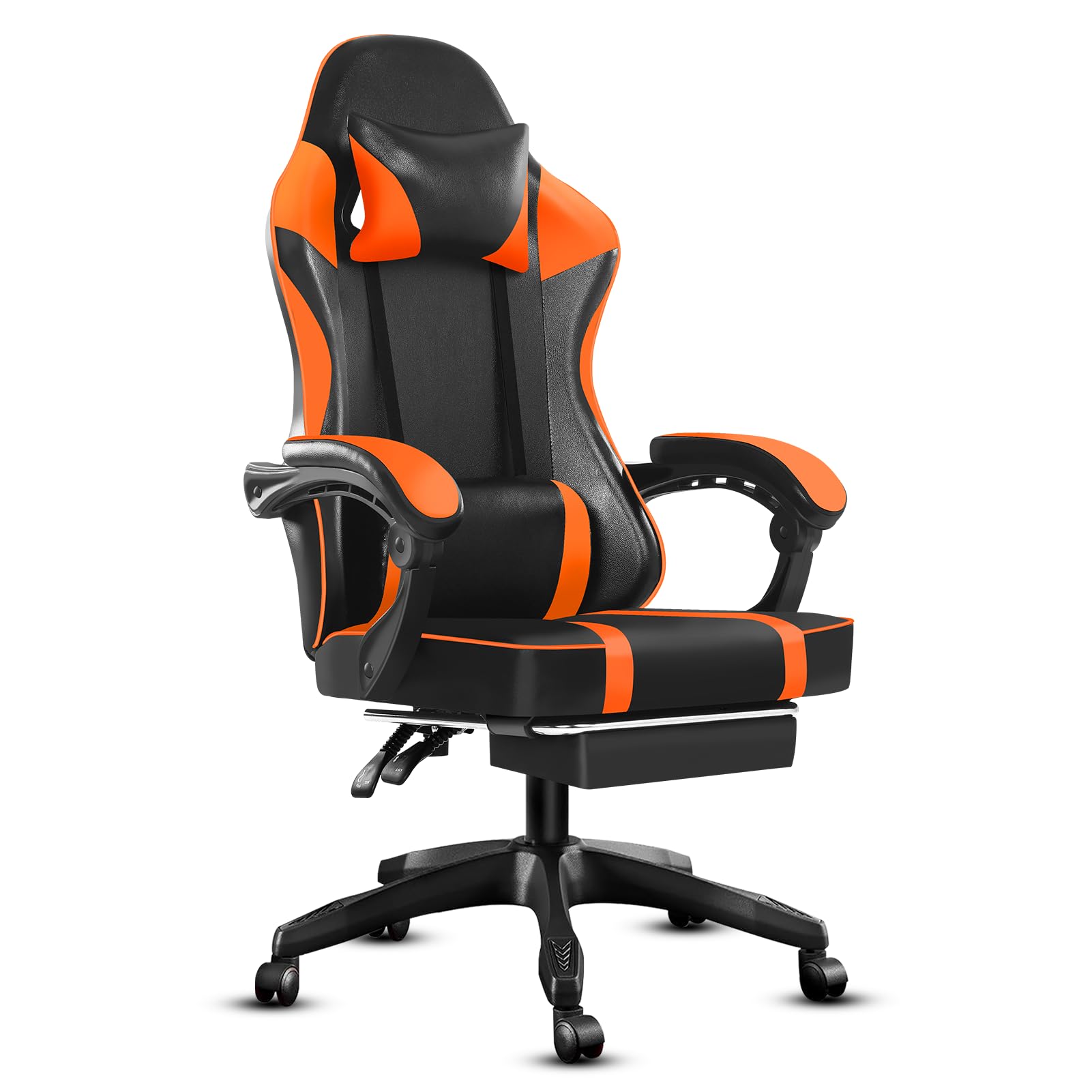 Ergonomic Gaming Chair With Footrest Pu Leather Video Game Chairs