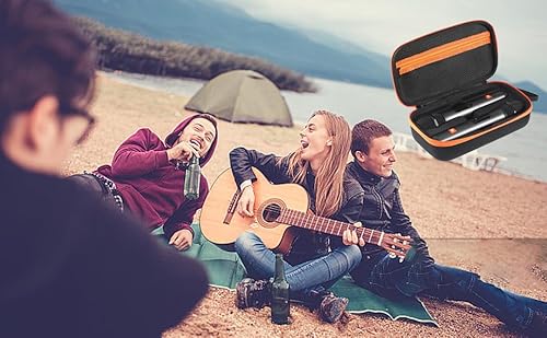 Funmo Geeignet für JBL PARTYBOX Wireless Wireless Dual Mikrofon, Handheld Dual Mic Reisetasche, Tragbarer Mikrofonspeicher Eva Hartschalenkoffer Außenkoffer