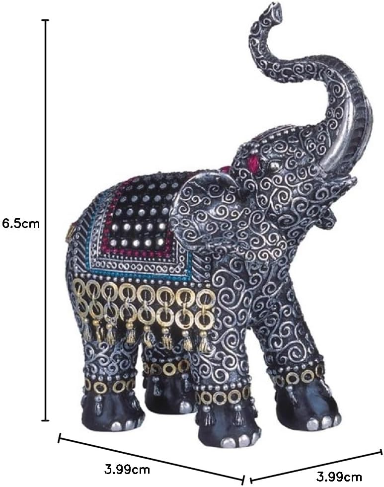 George S. Chen Imports SS-G-88051 Black Thai Elephant with Trunk Raised Collectible Figurine Statue - Image 2