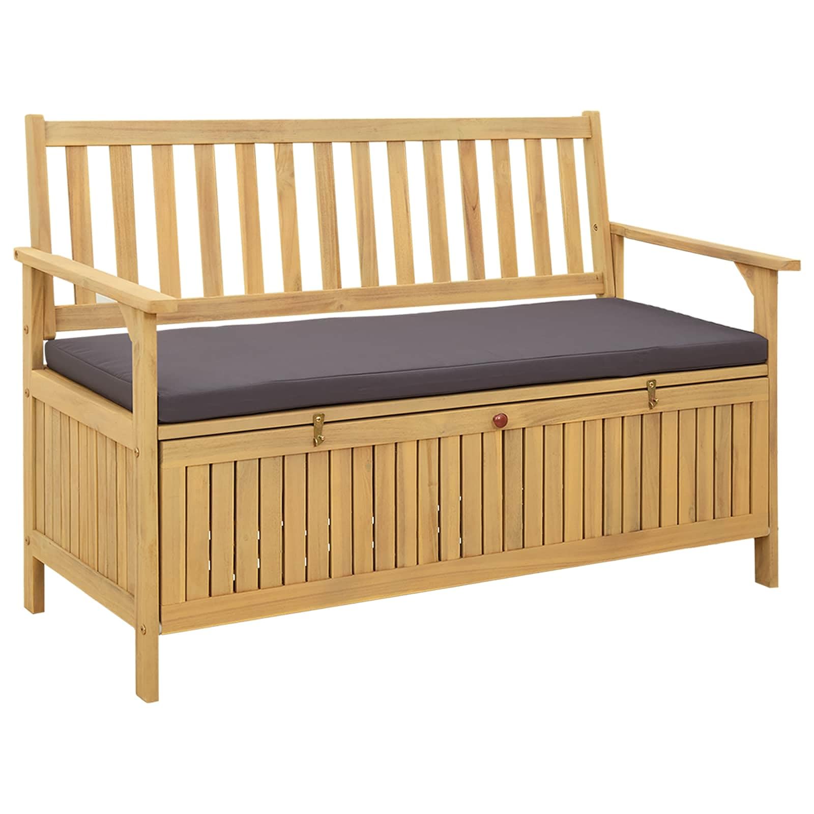Banc de Jardin avec Coffre de Rangement et Coussin 120cm