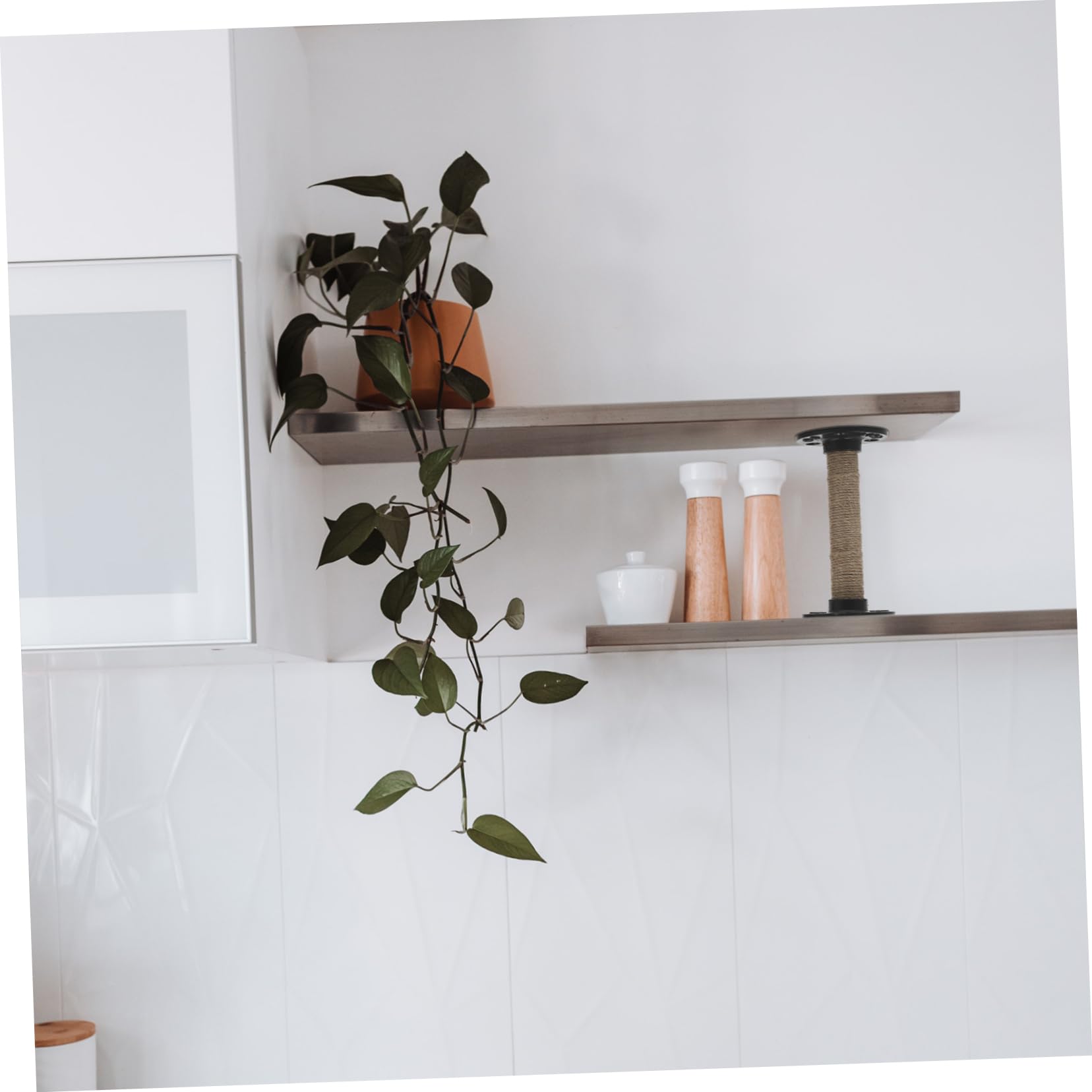 OSALADI 2pcs Shelf Bracket Brackets for Shelves Rustic Shelf Undercap Black Braces Black Steel Floating Shelf Hardware Black Shelving Iron Partition American Style Rope