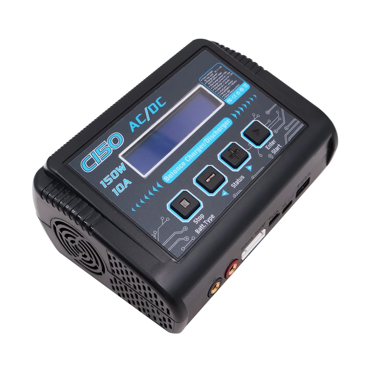 Cargador de batería de polímero de Litio Cargador de Equilibrio Cargador de Control Remoto Entrada de CA/CC Potencia de Carga Ajustable, para 1/10 RC Car Drone RC Tracked Vehicle