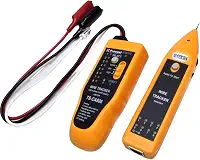 Kit Testador e Localizador de Cabos de Rede RJ45/RJ11, Identificador de Cabos com Zumbidor, Teste de Continuidade, Localização de Falhas, Alcance de até 305m, Profissional para Redes e Telefonia
